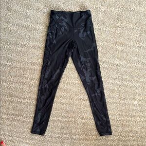 Prana Black Camouflage Leggings